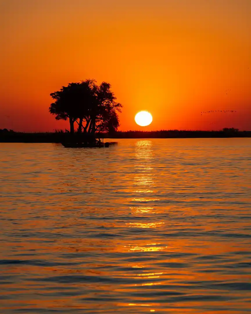Foto: Atardecer en el río Chobe · Botsuana