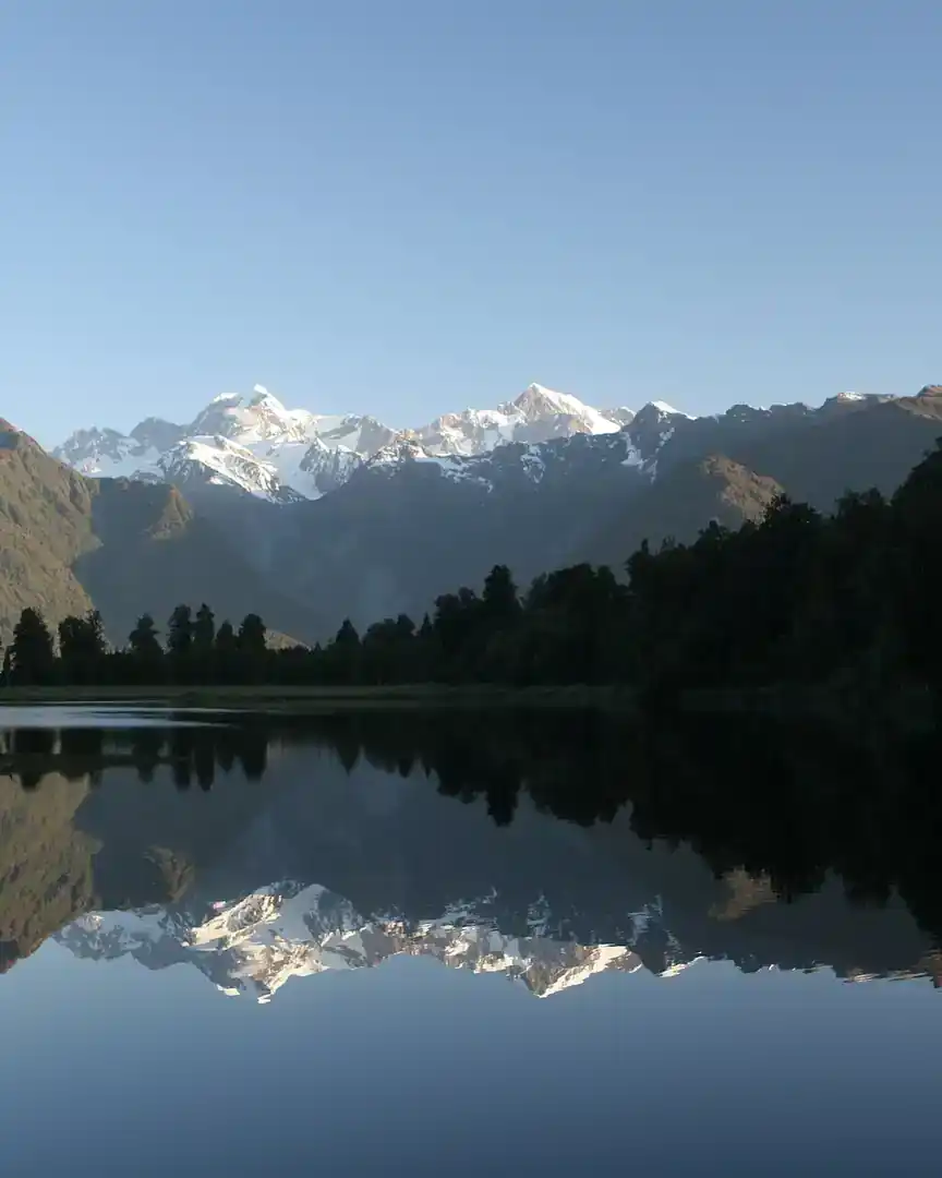Foto: Lago Matheson (Isla Sur) · Nueva Zelanda