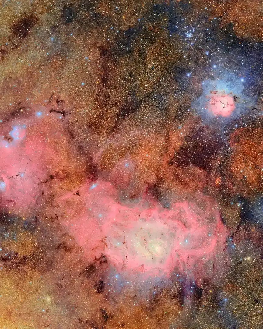 Foto: Nebulosas Trífida y de la Laguna · El universo